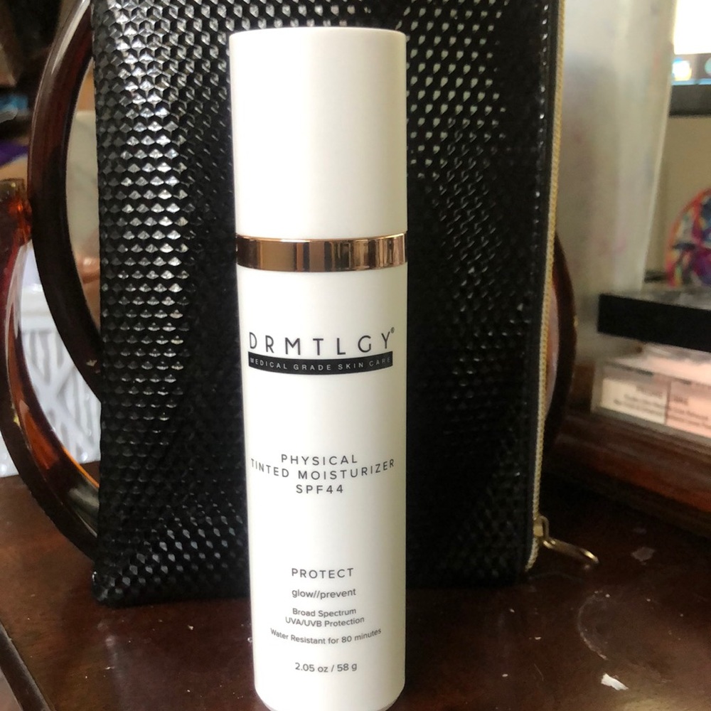 DRMTLGY Physical Tinted Moisturizer SPF 44.  Slightly used UVA/UVB water resista